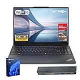 Lenovo ThinkPad E16 Gen 2 ビジネスノートパソコン 16インチ FHD+ ディスプレイ、AMD Ryzen 5 7535U、16GB DDR5 RAM、512GB SSD 指紋、バックライト、Wi-Fi 6、Windows 11 Pro、Targus USB-C 100Wドッキングステーションセット