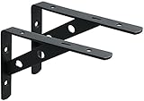 Aliseステンレススチールシェルフブラケットサポート6 x 4 – 1 / 5インチ、2個マットブラック 6x4-1/5 Inch ブラック FBA_JK007-2P