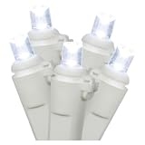 Vickerman 100-Light LED Warm White White Wire Wide Angle End Connecting with 4-Inch Spacing and 34-F