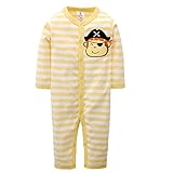 エルフ ベビー(Fairy Baby)ベビーロンパースカバーオール 可愛い動物プリント 四季兼用 出産祝い 9M(イエロー)