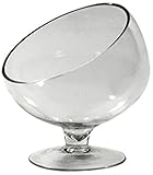 WGV Clear Slant Cut Bowl Glass Vase on Stand/Glass Terrarium, 7-Inch by WGV [並行輸入品]
