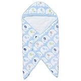 西松屋 シープボア足付きアフガン（ゾウ柄）　ブルー