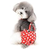 Ranphy 犬用 おむつ サスペンダー付き 子犬 猫 サニタリーパンツ 水玉 可愛い 雌犬/小型犬/超小型犬/老犬用 犬の発情期/介護用 おむつカバー 生理期 パンツ ペット マナーパンツ 女の子 犬服 感染を防ぐ 発情期用