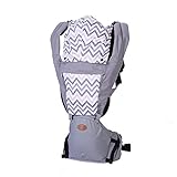 BH JP 抱っこひも ベビーキャリア スリーピングフード付き シーズンカバーとヒップシート取り外せる 通気性 サポーター 3ヶ月から36まで 灰色