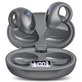 ワイヤレスイヤホン イヤホン bluetooth ワイヤレスイヤホン bluetooth イヤーカフ イヤホン Seekey 空気伝導イヤホン ブルートゥース Bluetoothイヤホン オープンイヤー 耳挟み式 Bluetooth5.3 音漏れ抑制 耳を塞がない ながら聴き 36時間連続再生 通話ノイズキャンセリング バッテリー表示 Type-C充電 （グレー）