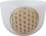 Azure Green FSB18WFOL 18 in. Flower of Life Crystal Singing Bowl - White
