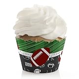 End Zone – Football – ベビーシャワーまたは誕生日パーティーカップケーキラッパー – 12のセット