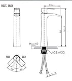 Hiendure単一ハンドル1つ穴Soild真鍮バスルーム滝シンク蛇口、つや消しニッケル
