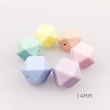Mamimami Home 歯固め シリコーン製　八角ビーズ 14MM 50個 歯固め石 おしゃぶり かわいい DIY用 アクセサリー　３カ月 ベビー ママ　パパ　赤ちゃん　ネックレス DIY アクセ