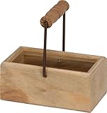 不二貿易 木製ボックス 取っ手付き ブラウン 23477