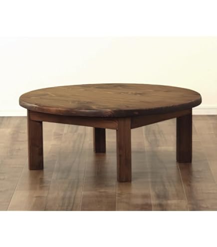 Amazon｜レトロ らくだ屋 円形 円型 木製ちゃぶ台 折り畳みテーブル