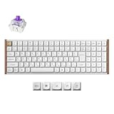 【国内正規品】Keychron K4 HE QMK ワイヤレスゲーミングカスタムメカニカルキーボード JISレイアウト 2.4GHz/Bluetooth/有線対応/96%配列/ホットスワップ対応/プログラマブル/RGBバックライト/Gateron磁気スイッチ/Mac・Windows兼用/アルミ＋ウッドフレーム ホワイト