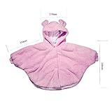 Andux Space ベビー ケープ かわいい 耳付き 秋冬 お出掛け 防寒着 YEDP-01 (ピンク)