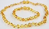 Natural Baltic Amber Baby Teething Necklace and Bracelet Safety Knotted by Ambermilana by Ambermilan