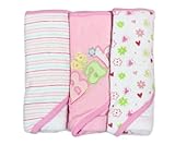 Spasilk Soft Terry Hooded Towel Set, Pink Baby, 3-Count by Spasilk