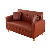 ソファ 2人掛け フェイクレザー 引き出し収納付き 合皮 ファード3　/テラコッタ