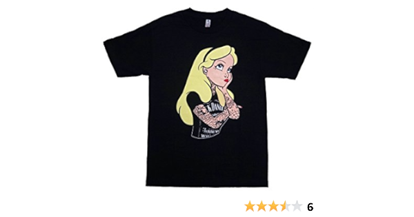 Amazon 不思議の国のアリス タトゥー ディズニー パロディ Tシャツ 並行輸入品 Tシャツ カットソー 通販