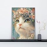ALLフェアリーダストビーズ ダイヤモンドアートキット A2 42x59.4cm 四角いビーズ DIY 手芸キット プレゼント ダイヤモンドペインティン (猫② A2サイズ)