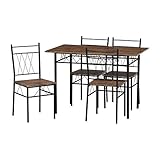 不二貿易(Fujiboeki) ダイニング5点セット ブラウン テーブル:幅110×奥行70cm フルーレ KD 98856