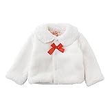 (チャックル) chuckle *スウィートガール*リボン付きボアジャケット ホワイト 90cm P3396-90-10