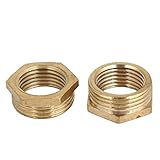 uxcell　パイプコネクタ　真鍮　　26 x 10mm　パイプコネクタ　六角形　2個入り