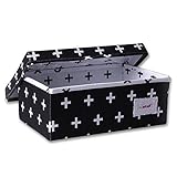 Minene Storage Box (Small, Black with White Cross) by Minene
