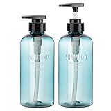 Segbeauty シャンプーボトル ディスペンサー 詰め替えボトル 3本セット 300ml グレーブルー 容器 おしゃれ 漏れ防止 簡単取り付け 浴室 洗面所 アルコール 洗濯洗剤 食器用洗剤 適用