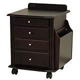 天然木ベッドサイドテーブルダークブラウンKP-920