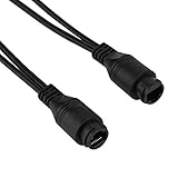 Richer-R　POEスプリッタケーブル　パワーオーバーイーサネット　防水12Vスルータイプ　POEインジェクタスプリッタアダプタケーブル(ブラック)