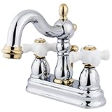 Kingston Brass KB1604PX Two Handle 4 in. Centerset Lavatory Faucet with Retail Pop-up