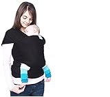 グレートプレミアムベビースリングキャリア軽量通気性と柔らかい綿キャリアベビーラップ (Black)