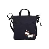 (Newox) ベビーカー用バッグ マザーズバッグ 多機能小物入れ ドリンクホルダー 大容量 可愛い (ブラック×シマウマ)