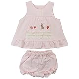 【秋冬物】(日本製) Pample Mousse(パンプルムース) ミニ裏毛いちごうさぎ刺繍ミルキースーツ 70cm /PK NO.DP-53454