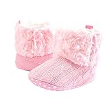 Nice Days（ナイス　ディズ）　ベビーシューズ　秋冬防寒ニットブーツ　室内 プレゼント　出産お祝い (11, ピンク)