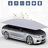 自動車テント　紫外線対策 耐候/防塵/防雨/防鳥糞 カーアンブレラ (シルバー半自動式)