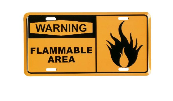 Amazon Co Jp 火に注意 火気厳禁 Warning Flammable Area ライセンスプレート 完全売り切り品 おもちゃ