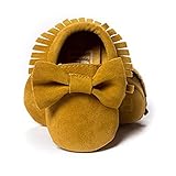 JySベビー男の子女の子タッセルリボンソフトソールPUレザーローファーモカシンスニーカー靴 US サイズ: 3-6 Month カラー: イエロー