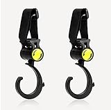 ΛV ベビーカーフック マルチフック 360°回転 両手を解放 多功能荷物フック 自転車のハンドルやスーツケースや車にも使える 2個セット (2個入り)