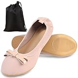 [Silver & Style] 携帯スリッパ レディース リボン パンプス フォーマル 折りたたみ 学校 お受験 (ピンク, 23.5 cm)