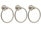Moen dn8486bn Preston Inspirationsバスルーム壁マウントタオルリング、3つバルクパック、つや消しニッケル