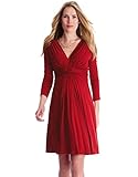 Seraphine セラフィン マタニティワンピース Jolene 3/4スリーブ ノットフロントマタニティワンピース UKサイズ14 クラレットレッド