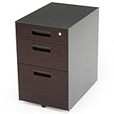 チェスト キャビネット 鍵付き キャスター フルスライドレール 3段 幅120cm ブラック×ダークブラウン