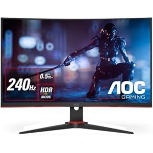 AOC ゲーミング モニター ディスプレイ C27G2ZE/11 (27インチ/ワイド/曲面/ 240Hz/0.5ms/VA 1500R/FHD/DP/HDMI2.0 x 2/DP1.2 x1)