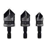 Yiteng 1/4インチ　六角12　16　19mm　カウンターシンク　パワー　ドリル　ビット　ボア　セット