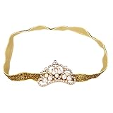 【ノーブランド品】ヘア アクセサリー キッズ 赤ちゃん プレゼント ギフト伸縮性 ヘアバンド ヘッドバンド 写真撮影 小道具 髪飾り 出産祝い クラウン - ゴールド