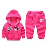 Zhhlinyuan Unisex Kids 2 piece Thick 綿 Lined Zipper Hoodies+Pants Outfits Cute ベビー Casual 衣類 Sets