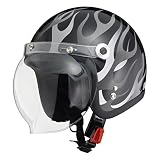 リード工業(LEAD) バイクヘルメット ジェット BARTON BC-10 ブラックフレア フリー (頭囲 57cm~60cm未満)