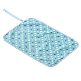 わくわくお食事タイムのベビーランチョンマット・シート　カラフルキュートな大粒ドット（ライトブルー）　B0601300　日本製