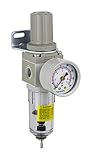 PneumaticPlus SAW2000M-N02BG Miniature Compressed Air Filter Regulator Combo Piggyback 1/4 NPT - Pol