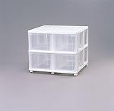 緊急/避難 移動、 便利アイテム 、キャスター付き おすすめ 押入れチェスト深型 ホワイト/クリア